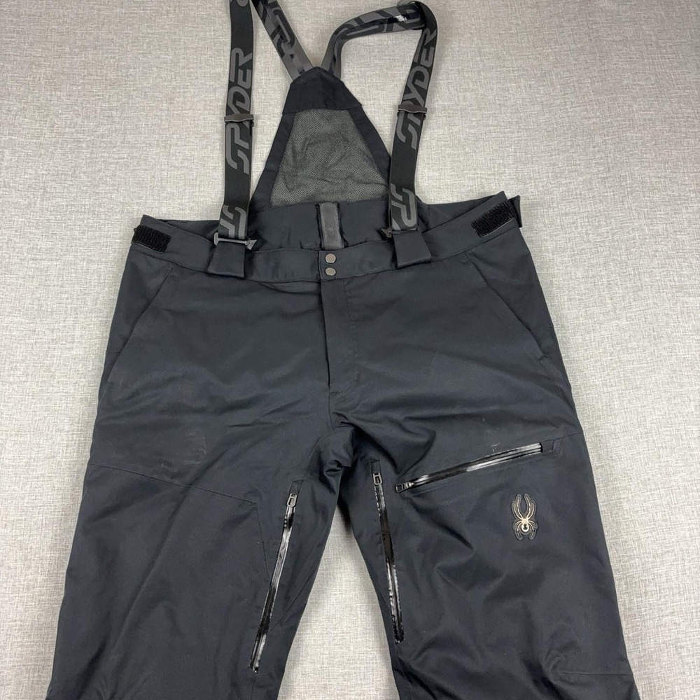 Spyder Snow Pants Mens 2XL Short Black EXO Shield Insulated Suspenders